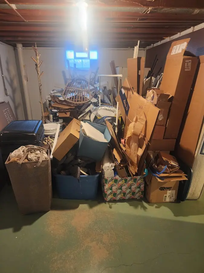 Roll-off dumpster container at job site for 8 Yard Dumpster Rental in Breese